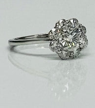 Load image into Gallery viewer, 0.88ct Round Brilliant Diamond Flower Ring in Platinum
