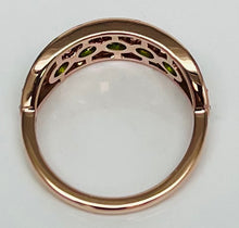 Load image into Gallery viewer, Unbelievably Rare and Spectacular Demantoid Garnet and Diamond Cigar Band in Rose Gold