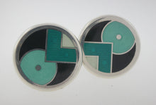 Load image into Gallery viewer, David Oscarson 15th Anniversary American Art Deco Cuff Links in Sterling Silver