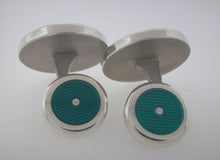Load image into Gallery viewer, David Oscarson 15th Anniversary American Art Deco Cuff Links in Sterling Silver