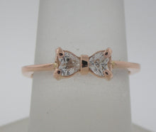 Load image into Gallery viewer, Adorable Rose Gold Diamond "Bow" Ring