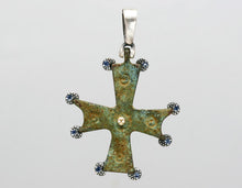 Load image into Gallery viewer, Nouveau 1910 Byzantine Cross with Sapphires
