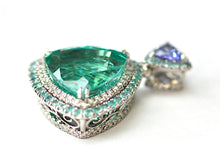 Load image into Gallery viewer, Rare and Amazing Paraiba Tourmaline and Diamond Pendant