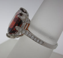Load image into Gallery viewer, Exquisite Antique Platinum Orange Garnet and Diamond Ring
