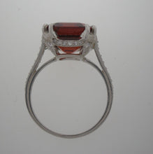 Load image into Gallery viewer, Exquisite Antique Platinum Orange Garnet and Diamond Ring