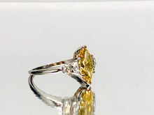 Load image into Gallery viewer, Antique Marquise Canary Diamond With Halfmoon Sides in Platinum