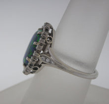 Load image into Gallery viewer, Magnificent Black Crystal Opal and Diamond Ring