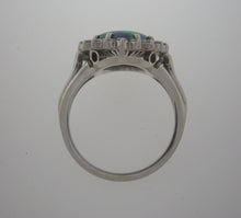 Load image into Gallery viewer, Magnificent Black Crystal Opal and Diamond Ring
