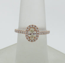 Load image into Gallery viewer, Rose Gold Oval Diamond Halo Ring