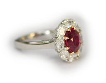 Load image into Gallery viewer, 3.01ct Unheated Mozambique Ruby & Diamond Ring
