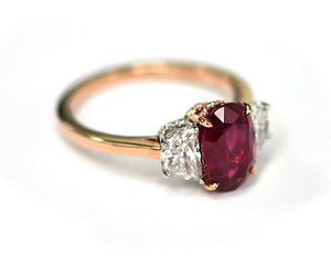 2.50ct Classic Burma Ruby & Diamond Ring