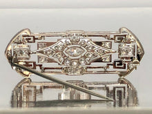 Load image into Gallery viewer, Antique Platinum Diamond Brooch with Enamel