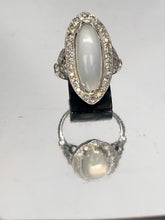 Load image into Gallery viewer, Antique Moonstone and Diamond Ring in Platinum
