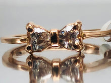 Load image into Gallery viewer, Adorable Rose Gold Diamond "Bow" Ring