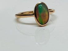 Load image into Gallery viewer, 1.38ct Black Opal Bezel Set Solitaire in 14k Rose Gold
