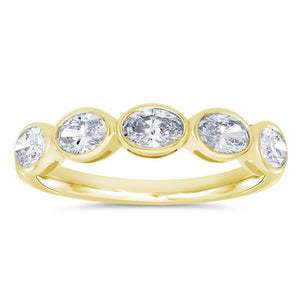 5 Oval Diamond Band in 14kt Yellow Gold