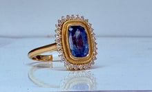Load image into Gallery viewer, 2.94ct No Heat Pale Sapphire with Diamonds in 14k Yellow Gold
