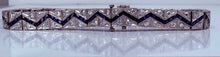 Load image into Gallery viewer, Antique Sapphire and Diamond Bracelet in Platinum
