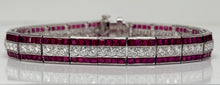 Load image into Gallery viewer, Burma Ruby and Diamond Platinum Bracelet
