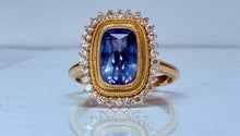 Load image into Gallery viewer, 2.94ct No Heat Pale Sapphire with Diamonds in 14k Yellow Gold
