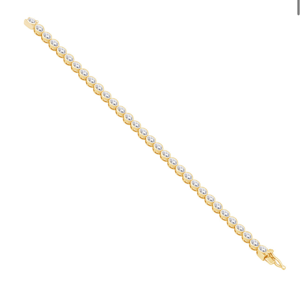 Oval Diamond Tennis Bracelet