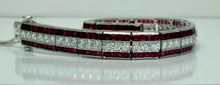 Load image into Gallery viewer, Burma Ruby and Diamond Platinum Bracelet
