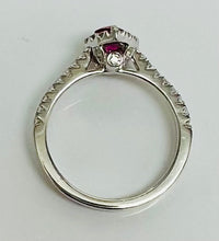 Load image into Gallery viewer, Vivid PearShape Ruby and Diamond Platinum Ring
