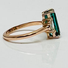 Load image into Gallery viewer, Dreamy Indicolite Tourmaline and Halfmoon Diamond Ring in Rose Gold
