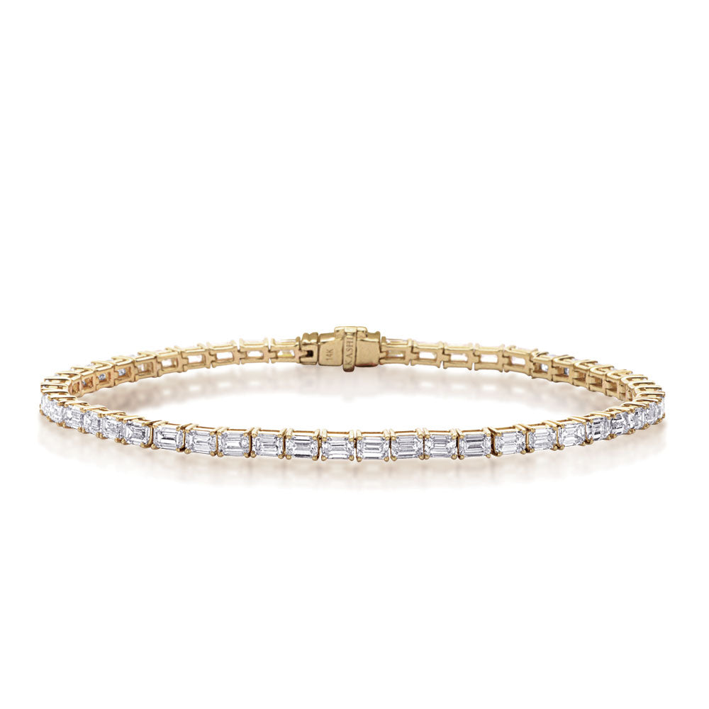 6.10ctw Emerald Cut Diamond Tennis Bracelet