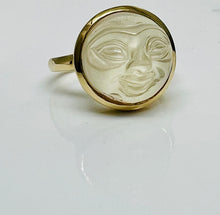 Load image into Gallery viewer, Man in the Moonstone Ring in 14k Yellow Gold
