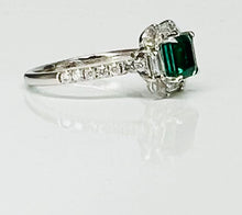 Load image into Gallery viewer, Vintage Style Emerald and Diamond Ring
