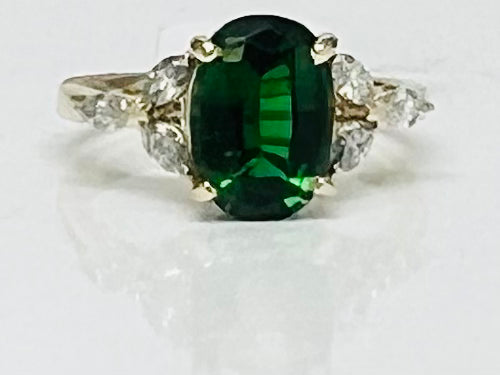 Stunning Chrome Tourmaline and Diamond Ring