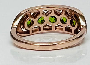 Unbelievably Rare and Spectacular Demantoid Garnet and Diamond Cigar Band in Rose Gold