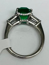 Load image into Gallery viewer, 3ct Colombian Emerald and Diamond Ring in Platinum
