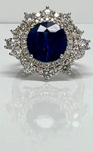 Load image into Gallery viewer, 4ct Round Sapphire and Diamond Ring
