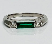 Load image into Gallery viewer, Vintage Style Emerald and Diamond Band
