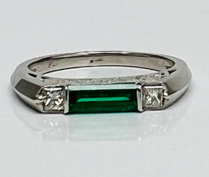 Vintage Style Emerald and Diamond Band