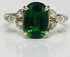 Stunning Chrome Tourmaline and Diamond Ring