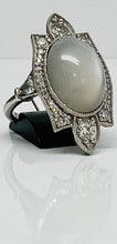 Load image into Gallery viewer, Vintage Moonstone and Diamond Platinum Ring

