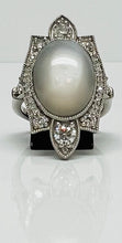 Load image into Gallery viewer, Vintage Moonstone and Diamond Platinum Ring
