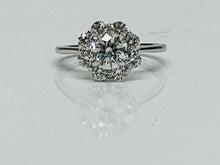 Load image into Gallery viewer, 0.88ct Round Brilliant Diamond Flower Ring in Platinum
