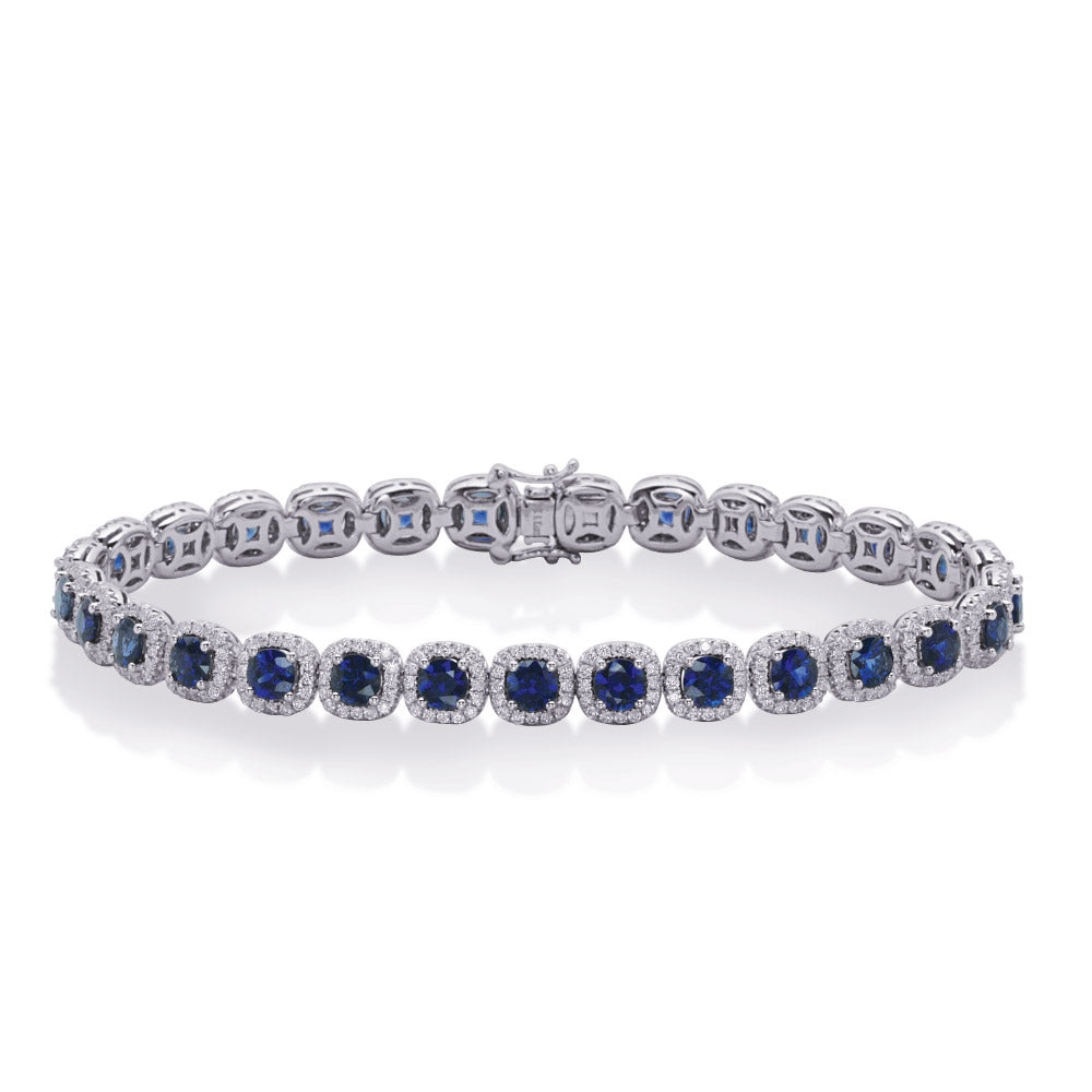 7.16 ctw. SAPPHIRE & DIAMOND BRACELET