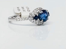 Load image into Gallery viewer, Vivid Sapphire 3 stone Ring
