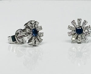 Sapphire and Diamond Starburst Earrings