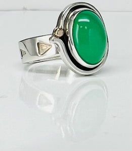 Vintage Handmade Chrysoprase Ring