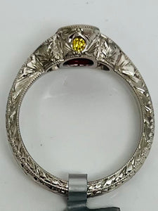 Vivid Vintage Ruby and Diamond Ring