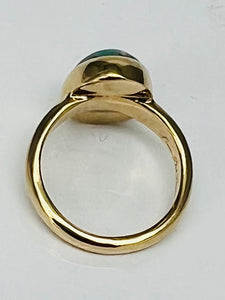 Handmade Turquoise Ring in Yellow Gold