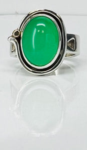 Vintage Handmade Chrysoprase Ring
