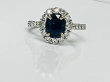 Load image into Gallery viewer, Classic 2.29ct Oval Sapphire and Diamond Ring
