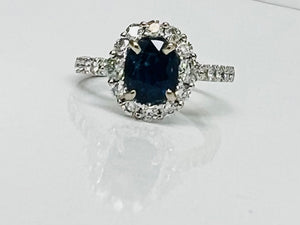 Classic 2.29ct Oval Sapphire and Diamond Ring